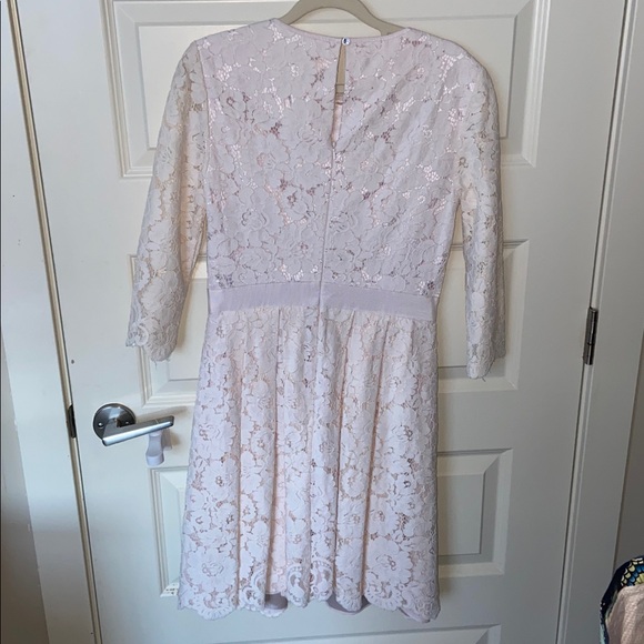 Ted Baker London Ameeya Flora Lace Fit & Flare Dress in Light Pink Pleated Skirt - Picture 17 of 17